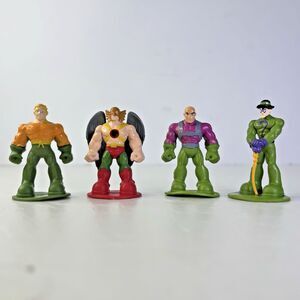 DC Comics Mini Figures Aquaman Hawkman Lex Luthor The Riddler 2 Inch Lot of 4